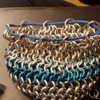 Small Blue and Silver Dice Bag