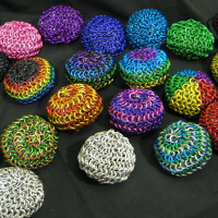 Vari-coloured Chainmaille Hacky Sacks