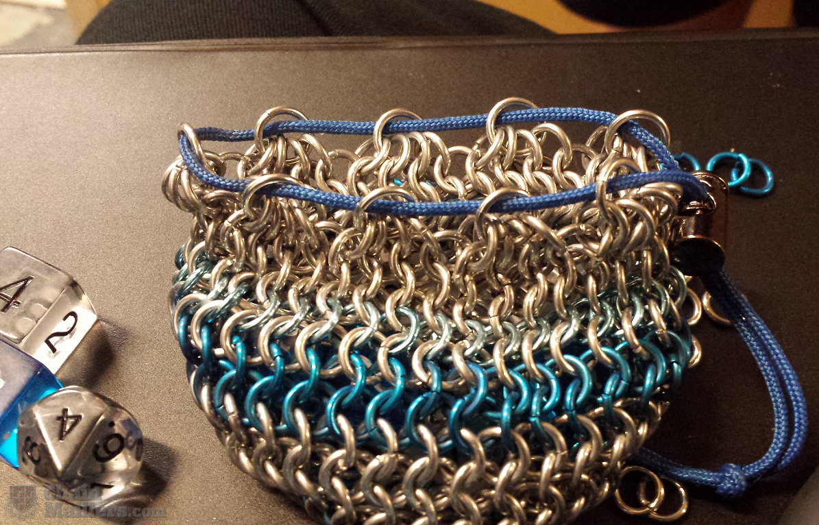 Small Blue and Silver Dice Bag