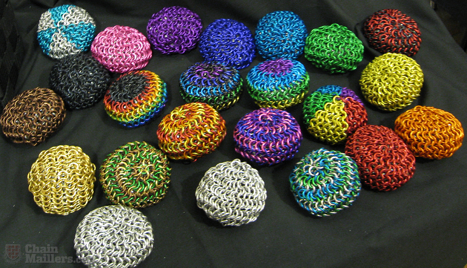 Vari-coloured Chainmaille Hacky Sacks